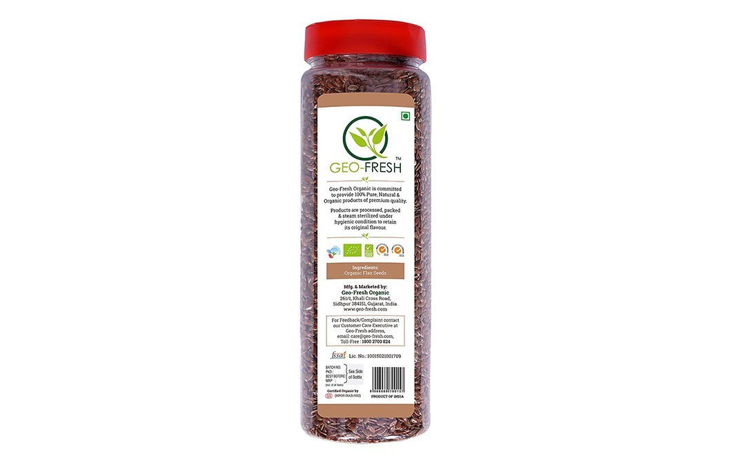 Geo-Fresh Organic Flax Seeds    Jar  425 grams